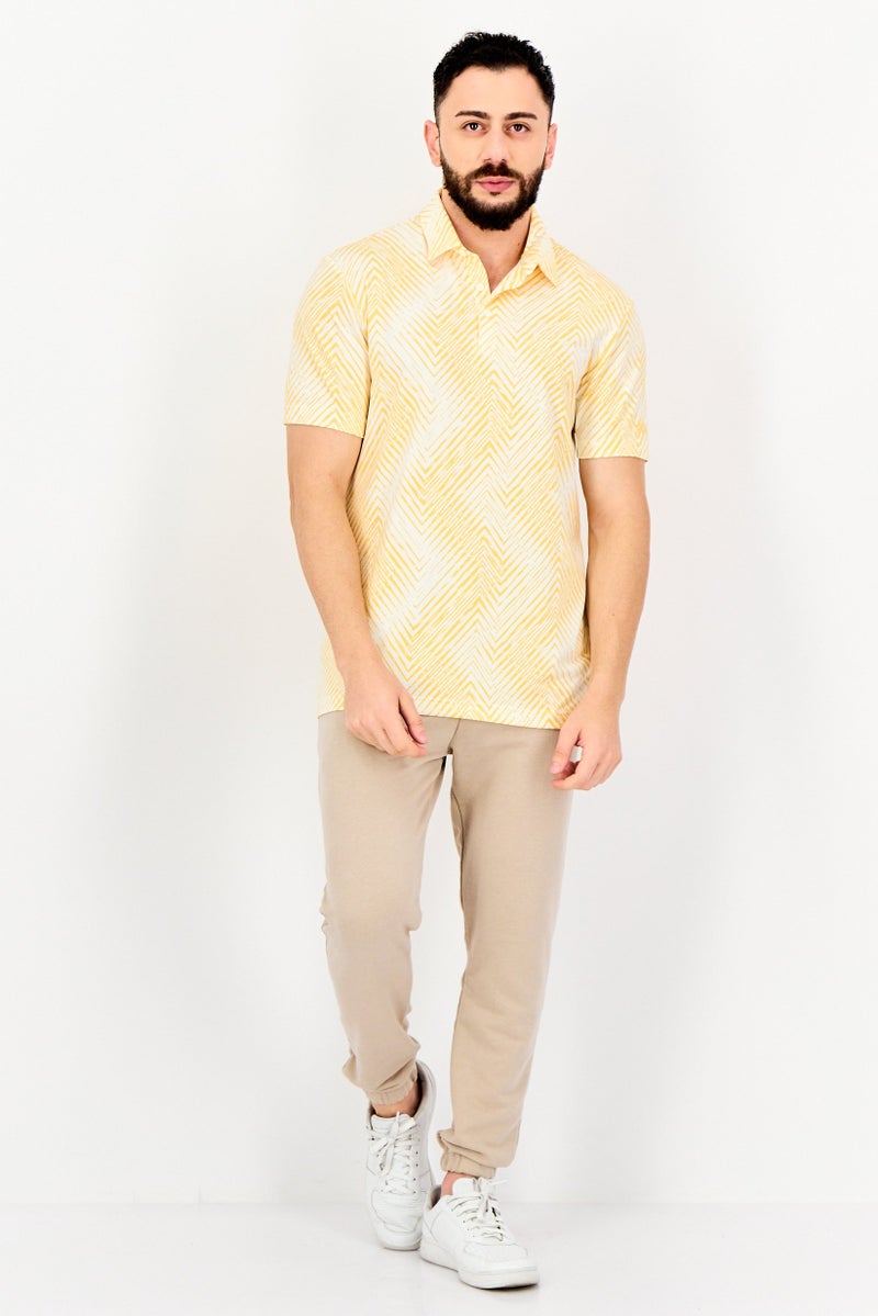 Adidas تي شيرت بولو جولف قصير الأكمام للرجال بتصميم رياضي ملون شامل - Image 4