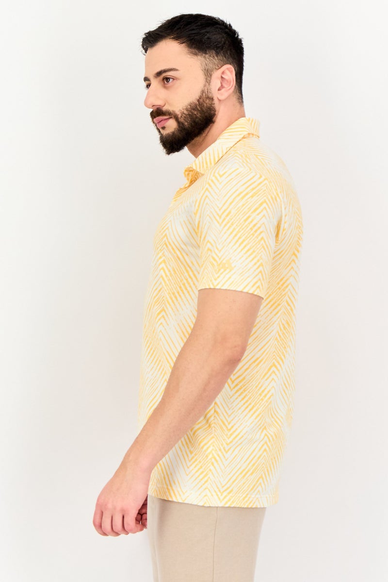 Adidas تي شيرت بولو جولف قصير الأكمام للرجال بتصميم رياضي ملون شامل - Image 3