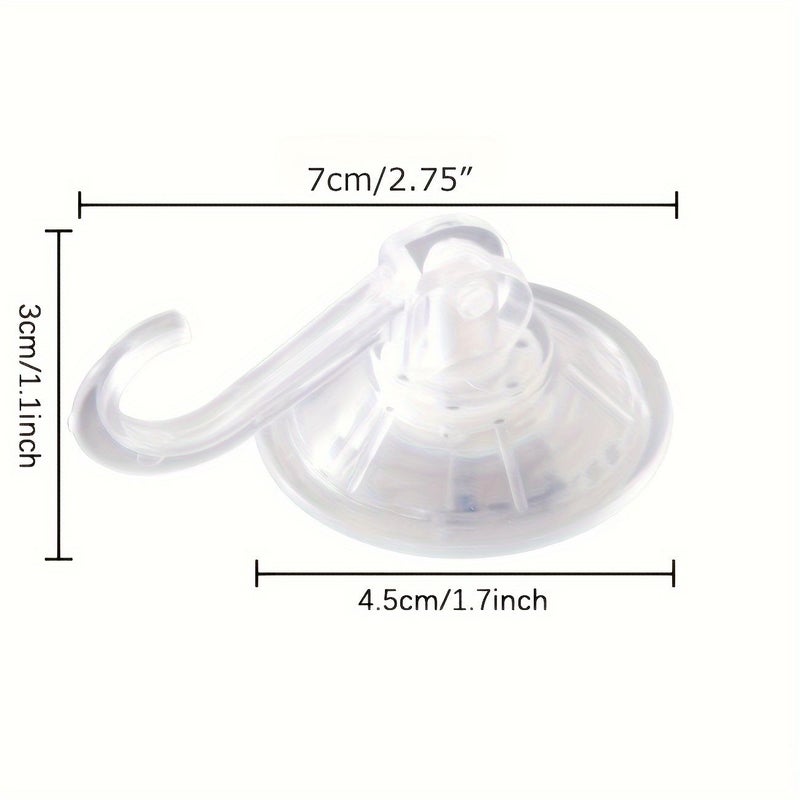 8pcs Heavy Duty Clear Plastic Suction Cup Hooks No Drill Removable Adhesive Bathroom Hangers - Image 4