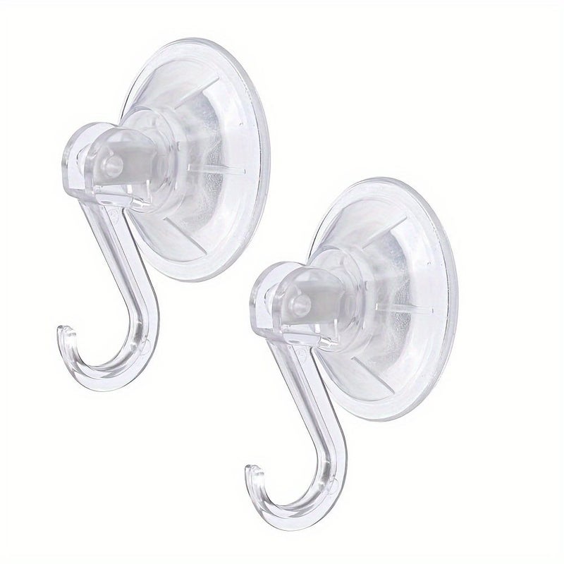 8pcs Heavy Duty Clear Plastic Suction Cup Hooks No Drill Removable Adhesive Bathroom Hangers - Image 2