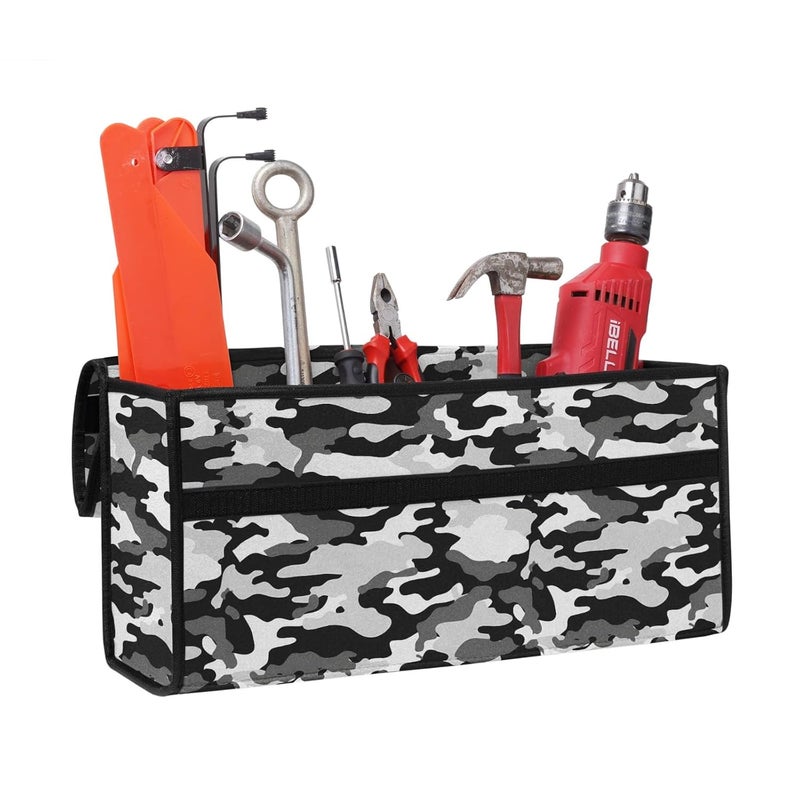 JVCV منظم صندوق السيارة مع نمط التمويه - صندوق تخزين مضاد للانزلاق للسيارات SUV سيدان شاحنة ميني فان | ملحقات سيارة متعددة الاستخدامات متينة (تمويه - كبير) - Image 3