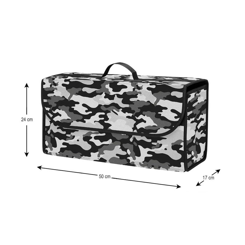 JVCV منظم صندوق السيارة مع نمط التمويه - صندوق تخزين مضاد للانزلاق للسيارات SUV سيدان شاحنة ميني فان | ملحقات سيارة متعددة الاستخدامات متينة (تمويه - كبير) - Image 2