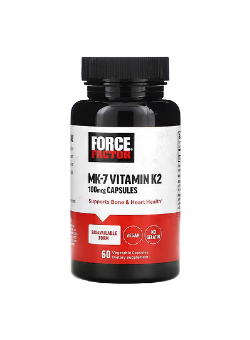 MK-7 Vitamin K2, 100 mcg, 60 Vegetable Capsules