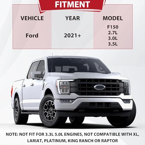 POKIAUTO شبكة المصد الأمامي POKIAUTO لسيارة فورد F150 2021 وما بعدها، غطاء المصد السفلي الأمامي، لوحة إدخال شبكة المصد لملحقات فورد F-150 2021 2022 2023، بديل ML3Z17B968BB، ML3Z17B968BA - Image 2