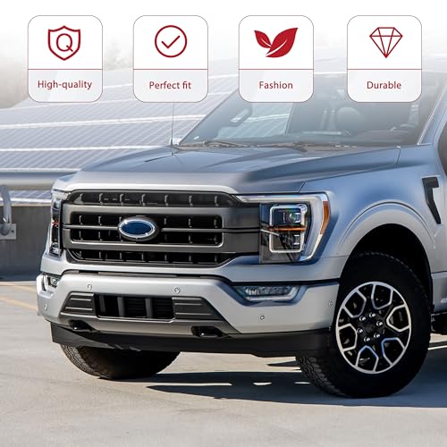 POKIAUTO شبكة المصد الأمامي POKIAUTO لسيارة فورد F150 2021 وما بعدها، غطاء المصد السفلي الأمامي، لوحة إدخال شبكة المصد لملحقات فورد F-150 2021 2022 2023، بديل ML3Z17B968BB، ML3Z17B968BA - Image 3