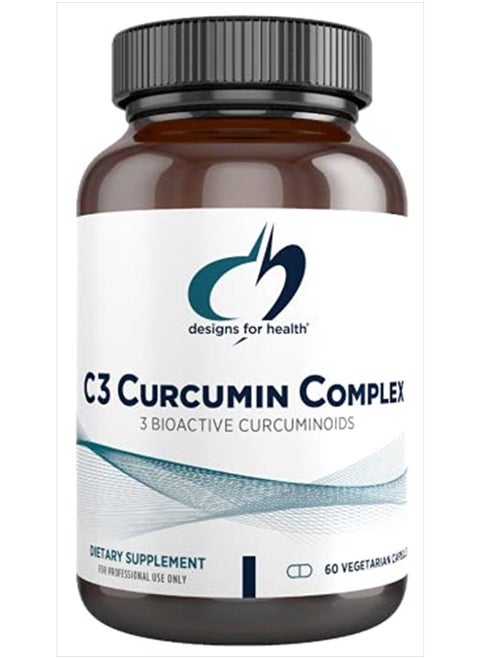 C3 Curcumin Complex - Highly Bioavailable Curcuminoid Turmeric Supplement, 400mg with 3 Bioactive Curcuminoids - Non-GMO, Gluten-Free + Vegetarian (60 Capsules)