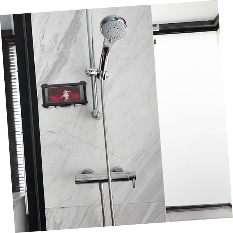 Blue Wall Mounted No Drilling Phone Rack Anti Fog Bathroom Holder Space Saving - Image 4