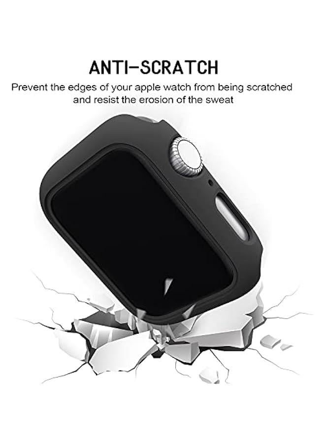 3 Pack Compatible for Apple Watch Case 45mm Series 8 Series 7, Hard PC Bumper Case Protective Cover Frame 【NO Screen Film】 Compatible for iWatch Accessories 45mm, Clear/Black/Rose Gold - Image 3