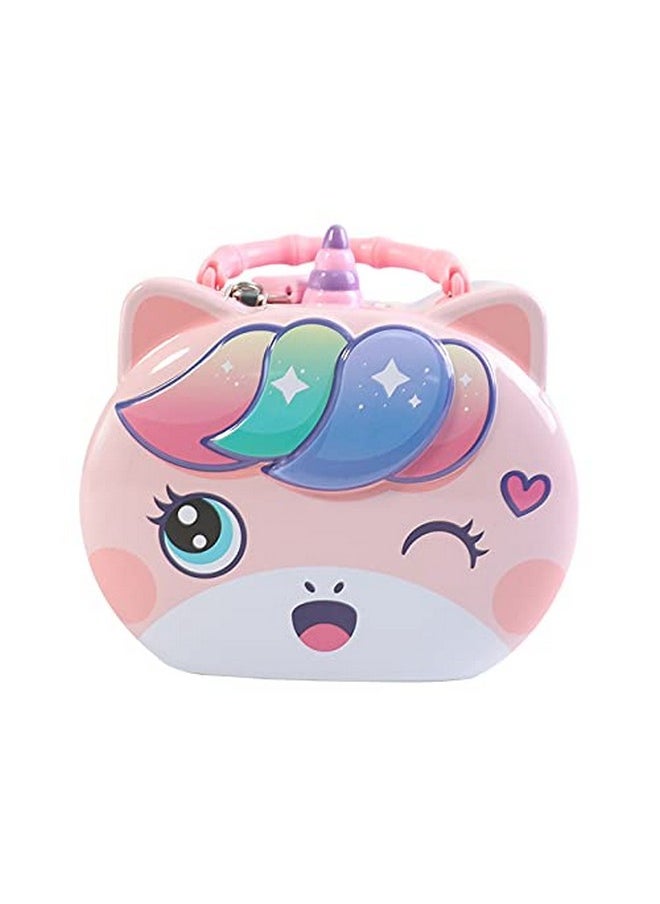 Samvardhan - Unicorn Modern Piggy Bank Cartoon House Saving Pot Coin Bank Money Bank Saving Coin Box With Lock Gift Toy For Kid Children, Pink - Image 1
