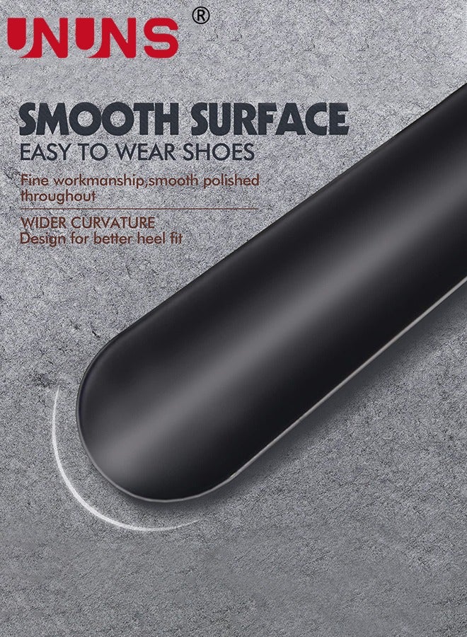 UNUNS لبيسة حذاء، لبيسة حذاء طويلة لكبار السن، لبيسة حذاء معدنية طويلة للأحذية، لبيسة حذاء 42 سم بمقبض جلدي، أداة ارتداء الأحذية المنزلية، لبيسة حذاء منزلية للأطفال والرجال والنساء والحوامل، أسود - Image 4