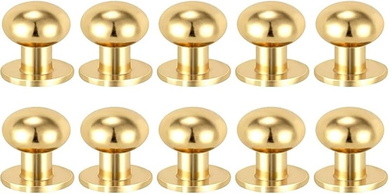 10 قطعة من مقابض الخزائن الصغيرة المستديرة المصنوعة من سبيكة الزنك الذهبي لسحب الأدراج للأثاث وخزائن المجوهرات - Image 1