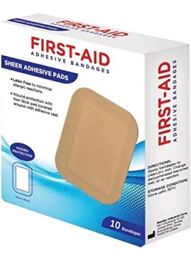 First Aid Beauty ضمادات لاصقة شفافة 10 قطع - 76 مم × 102 مم