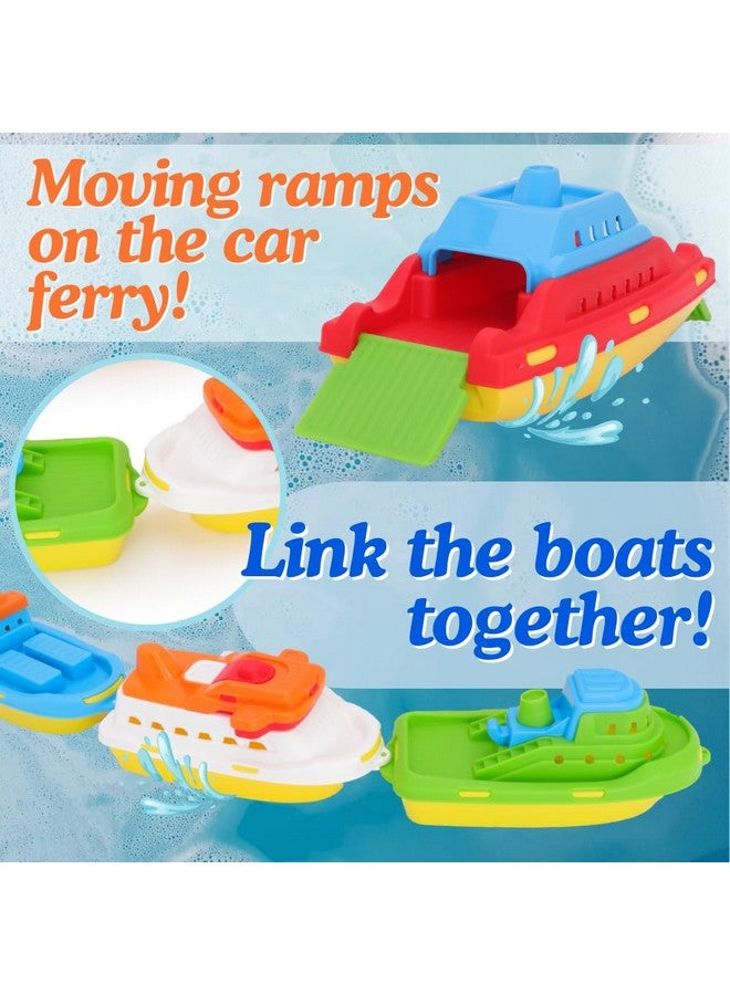 Toyland مجموعة Toyland® من 4 قوارب لعب ملونة - سفن شحن، سفن سياحية، سفن صيد وسفن حاويات - ألعاب مائية للأطفال - ألعاب للحمام وحوض السباحة - Image 4