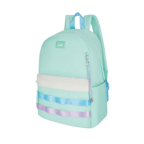 Genie Kpack Casual Backpack for Girls |17 In-20 Ltr with Laptop Sleeve,Two Compartments,Organizer and Light Weight with Padded Shoulders |Best for Books,Stationery,Lunch Box & Essentials - Mint - Image 1