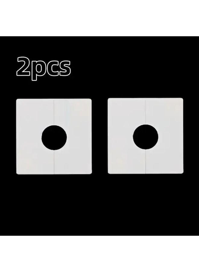 2pcs Large ABS Self Adhesive Pipe Faucet Cover Plate Wall Flap No Drilling Hidden - Image 1
