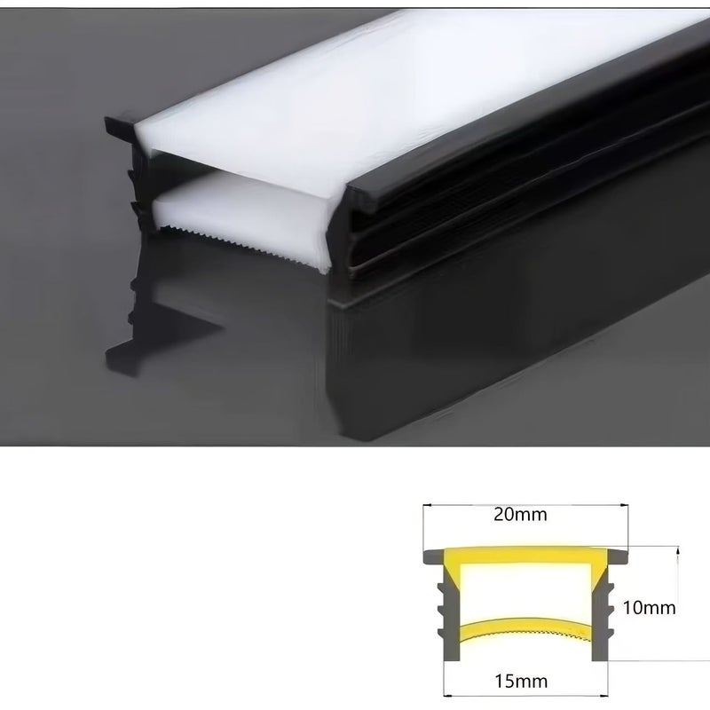 196.85 Inch Black Silicone Edge Track Lighting Minimalist Embedded Installation Diffuser - Image 2