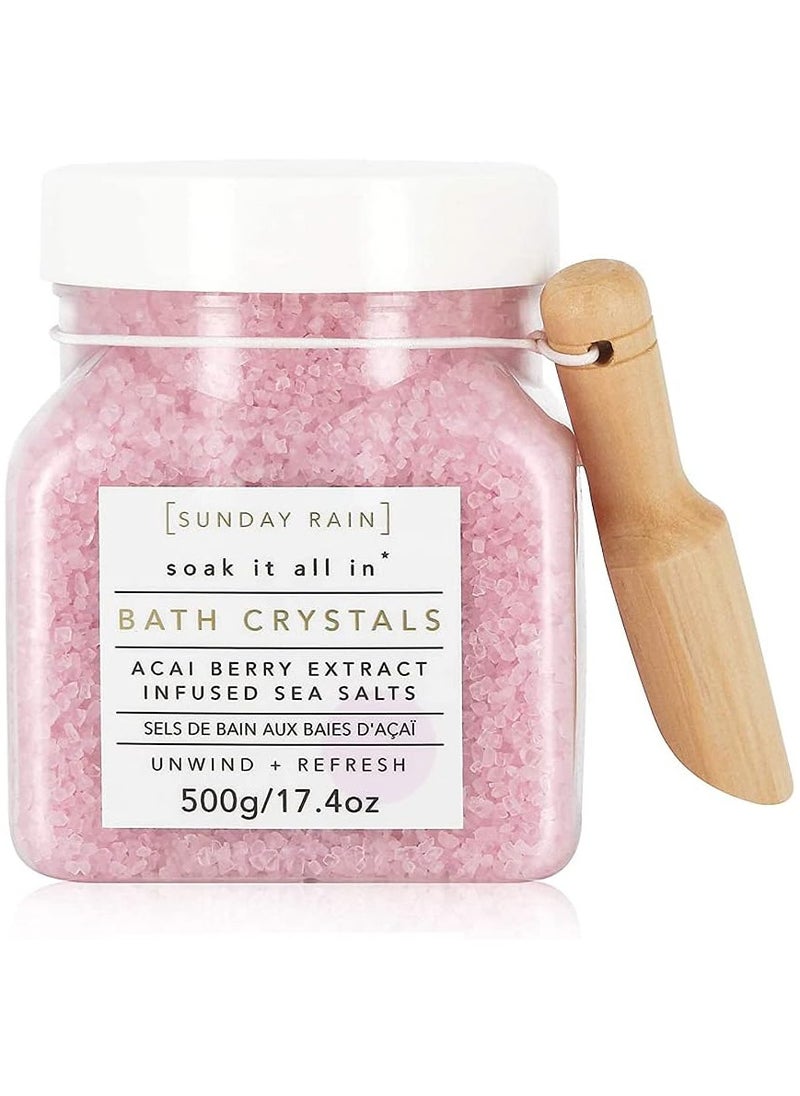 Tree Hut Sunday Rain Luxury Nourishing Bath Crystals Natural Sea Salts, 500g  - Image 1