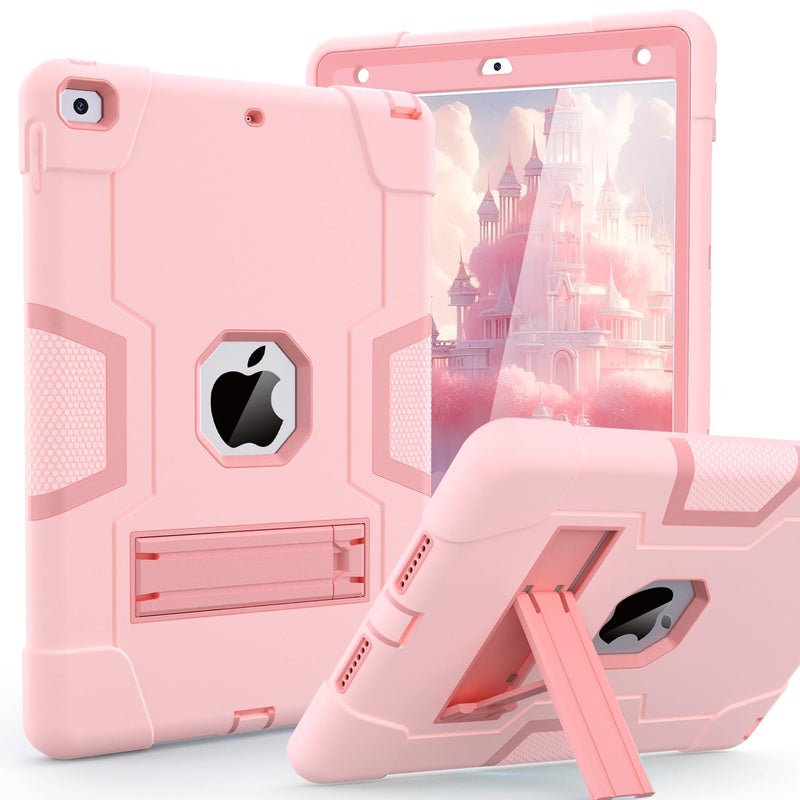 Cantis Case for ipad 9th Generation 8th Generation 7th Generation Slim Heavy Duty Shockproof Rugged Protective Case with Builtin Stand for iPad 102 inch 202120202019 Rose Gold
