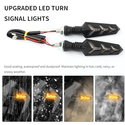 CXCCOI 4PCS Motorcycle Turn Signals Kit with Flowing Amber LED Lights,M10 12V LED Motorcycle Lights for MMotorcycle Blinkers,Personalized MMotorcycle Accessories for Motorbike Scooter Off Road - Image 5