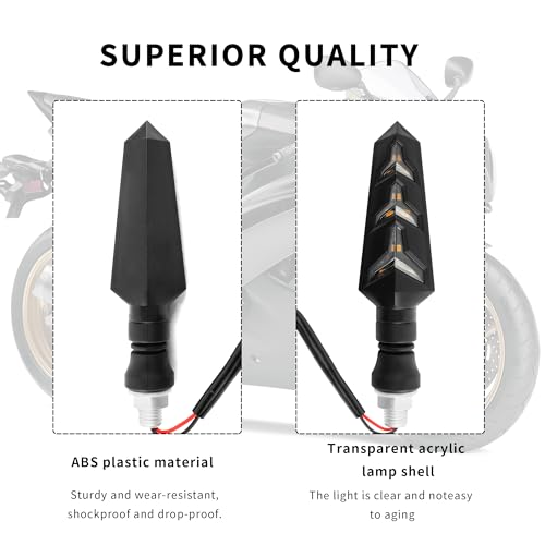 CXCCOI 4PCS Motorcycle Turn Signals Kit with Flowing Amber LED Lights,M10 12V LED Motorcycle Lights for MMotorcycle Blinkers,Personalized MMotorcycle Accessories for Motorbike Scooter Off Road - Image 3