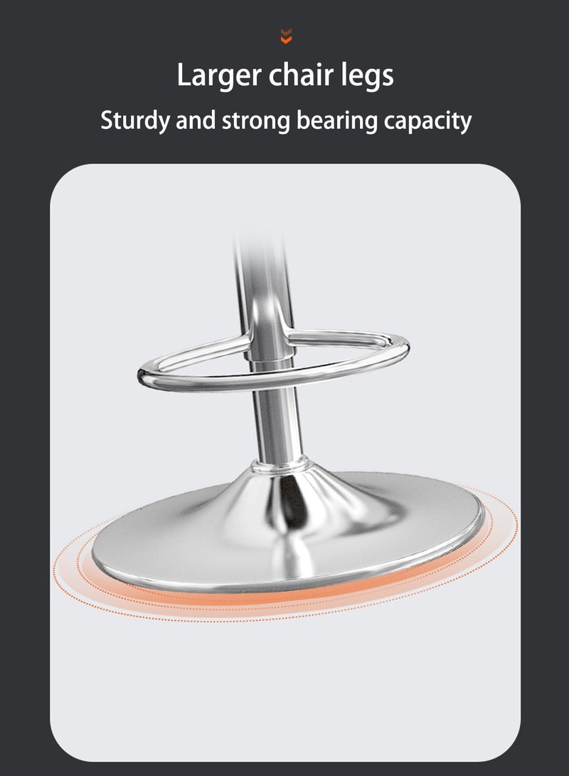 شاربدو كرسي بار، كرسي بار مرتفع الظهر من البلاستيك PP، كرسي بار مرتفع مريح وقابل للتعديل مع دوران 360 درجة مثالي لطاولة المطبخ المنزلية لتناول الطعام ومسند للقدمين - Image 5