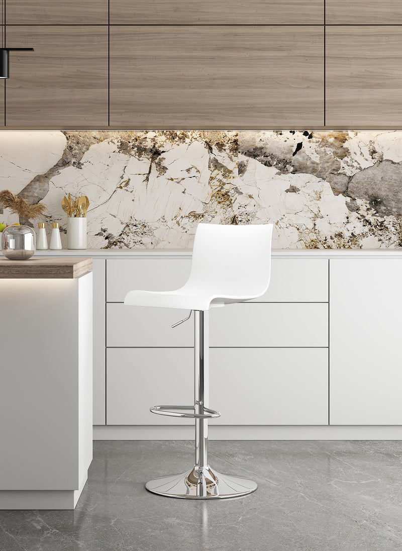 شاربدو كرسي بار، كرسي بار مرتفع الظهر من البلاستيك PP، كرسي بار مرتفع مريح وقابل للتعديل مع دوران 360 درجة مثالي لطاولة المطبخ المنزلية لتناول الطعام ومسند للقدمين - Image 4