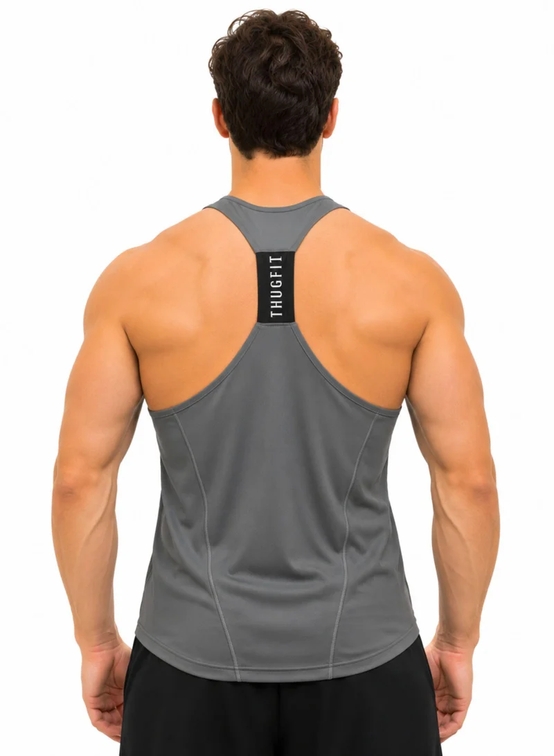 Thugfit THUGFIT MuscleHustle Men's Slim Fit Tank Top - Grey