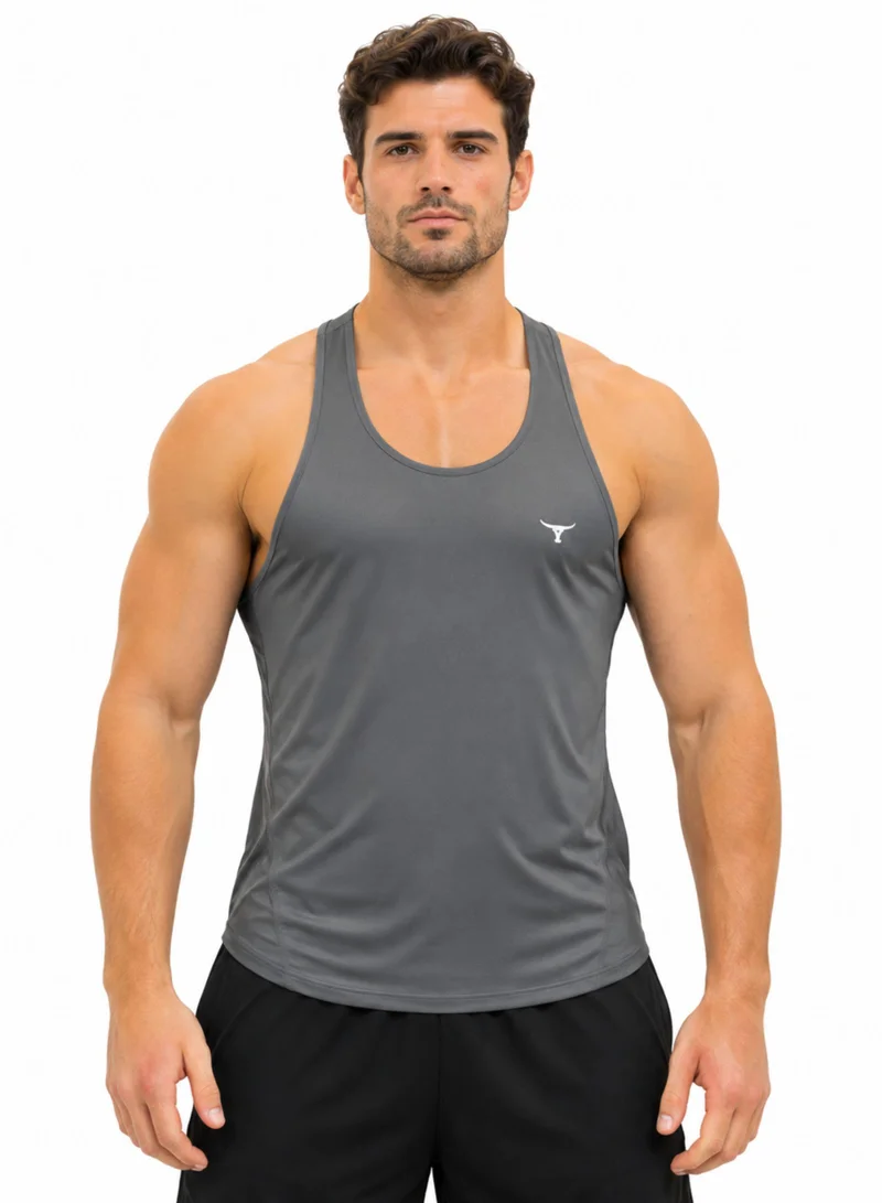Thugfit THUGFIT MuscleHustle Men's Slim Fit Tank Top - Grey