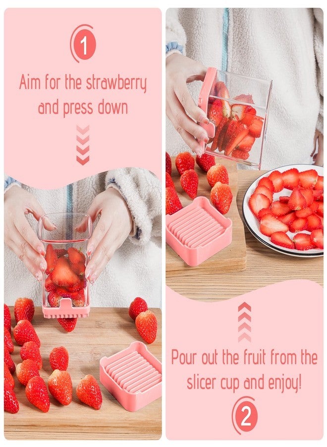 GENGCANG Upgraded Fruit Slicer Cup, Egg Slicers，Strawberry Slicer with Push Plate, Detachable Cup Slicer, Speed Fruit Slicer for Banana Grape Vegetables, Creative Strawberry Cutter Kitchen Gadget - Image 5
