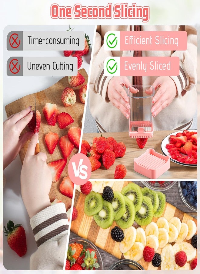 GENGCANG Upgraded Fruit Slicer Cup, Egg Slicers，Strawberry Slicer with Push Plate, Detachable Cup Slicer, Speed Fruit Slicer for Banana Grape Vegetables, Creative Strawberry Cutter Kitchen Gadget - Image 4
