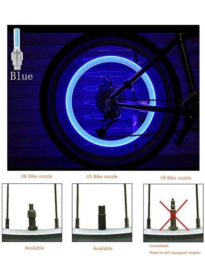عبوة من 4 أغطية صمامات LED - للدراجات الهوائية والسيارات والدراجات النارية والشاحنات - أزرق متوسط - Image 2
