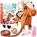 Marsjoy Walking Pony Toy Musical Singing Dancing Plush Interactive Pony Walk Along Horse with Leash Plush Stuffed Animal Shaking Head Buttocks Toy for Boy  Girl Kid Ages 3 H 1181 - Image 4