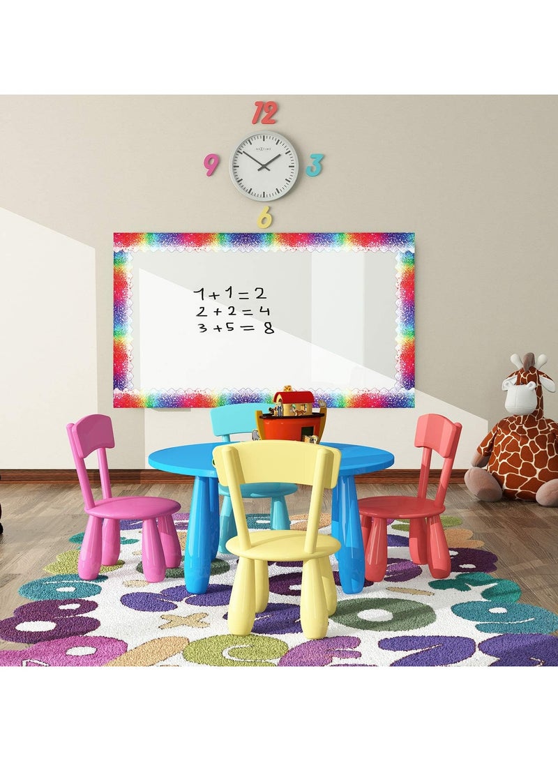 SYOSI لفات حدود ملونة من الكرتون المضلع، حواف لاصقة للوحة الإعلانات، حواف كونفيتي ملونة لتزيين المدارس، زينة الفصول الدراسية ولوحات الإعلانات، 2.3 إنش × 36 قدم - Image 5