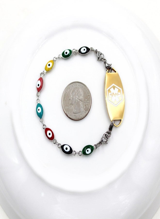 Uloveido Type 2 Diabetes Medical Alert Bracelet for Women, Evil Eye Beads Bracelet Good Luck Protection Bracelets Y3925 - Image 4