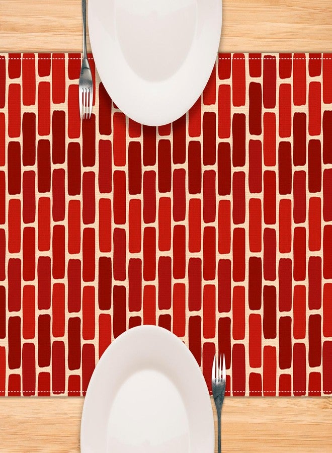 Pudodo Red Brick Table Runner Stone Wall Christmas Birthday Party Decoration Halloween Kitchen Dining Room Home Decor - Image 5