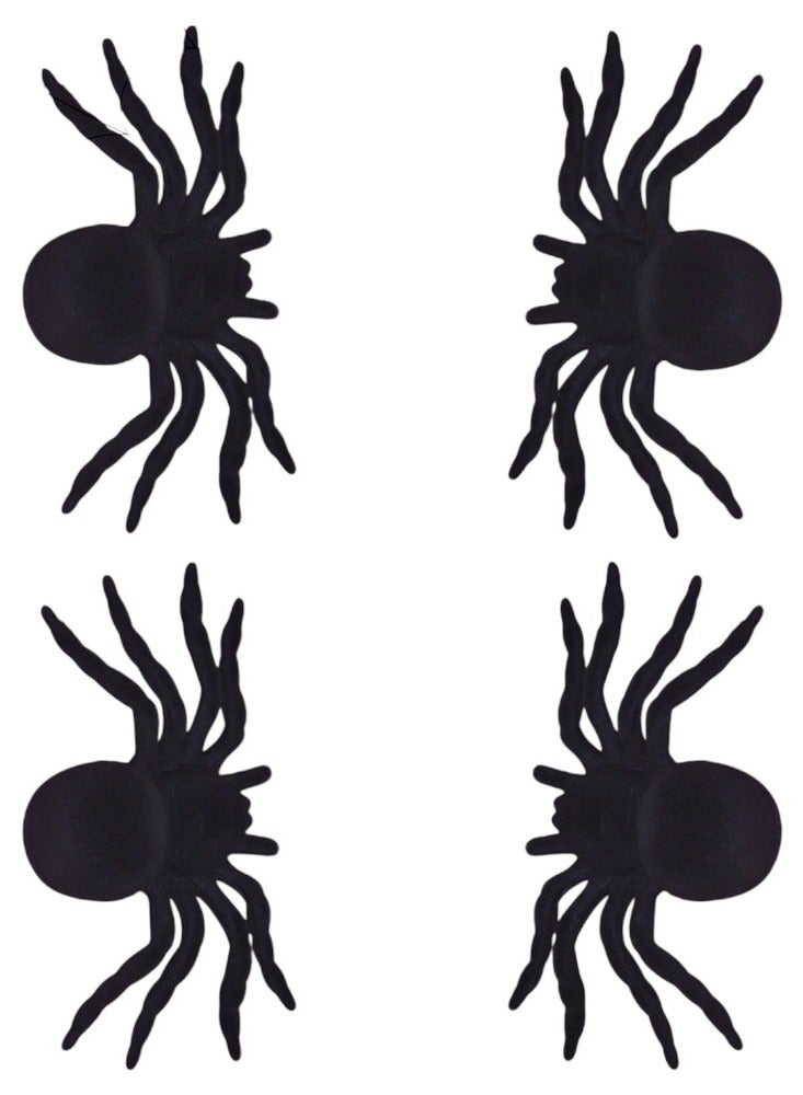 Doodle Kiddo 4 Piece Realistic Fake Spider Halloween Decorations  - 2.8 x 4.3 Inch - Image 1