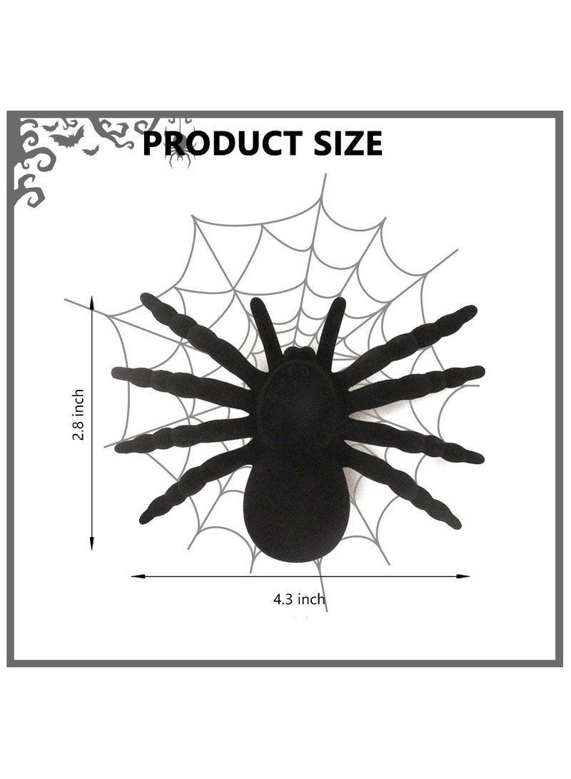 Doodle Kiddo 4 Piece Realistic Fake Spider Halloween Decorations  - 2.8 x 4.3 Inch - Image 3
