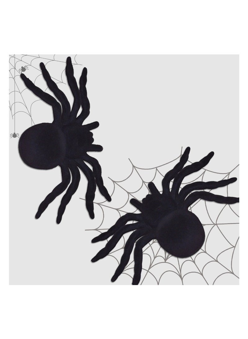 Doodle Kiddo 4 Piece Realistic Fake Spider Halloween Decorations  - 2.8 x 4.3 Inch - Image 4