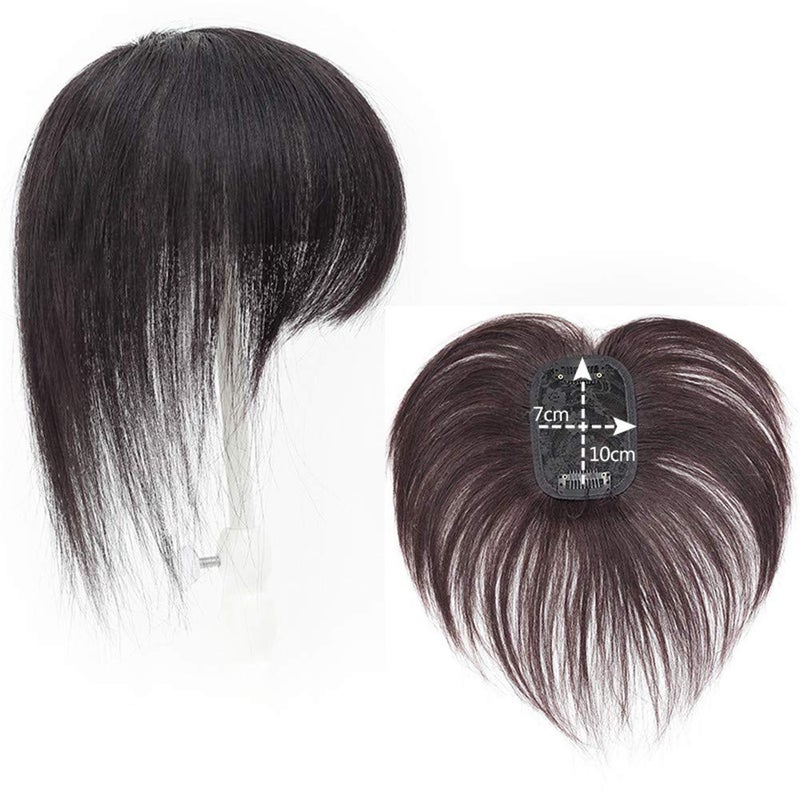 Remeehi ريمهي شعر بشري غير مرئي مشبك في شعر مستعار مستقيم توبي أو توبر ويغليت شعر رقيق على مونو 10 بوصة أسود طبيعي