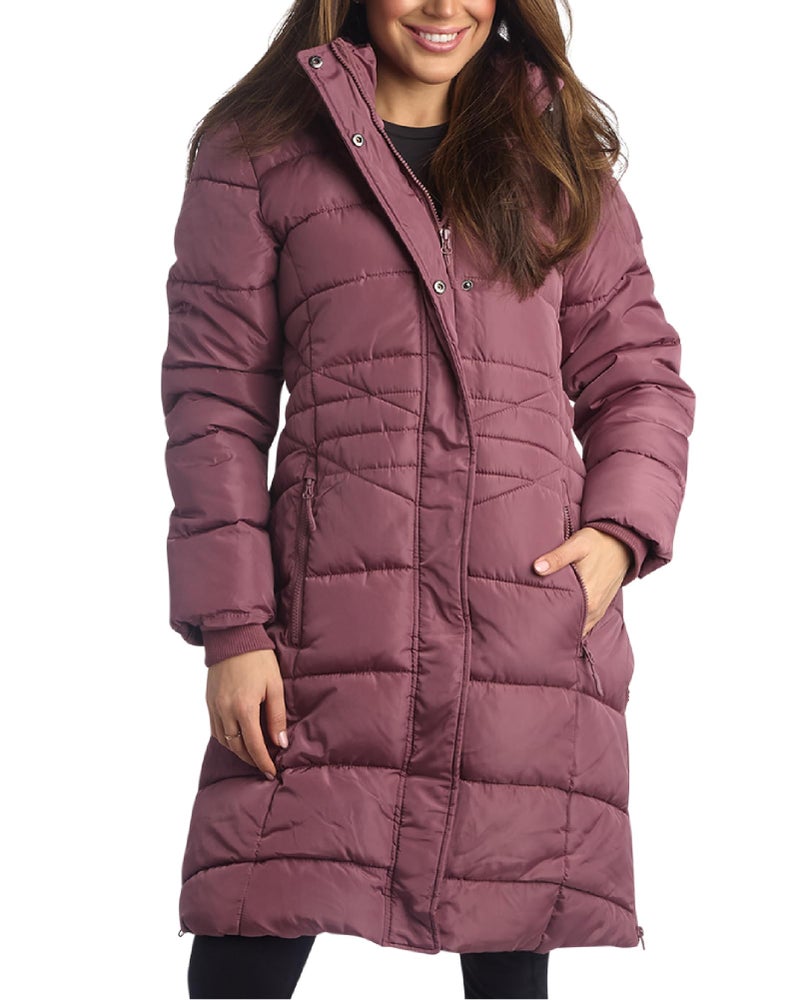 Reebok Womens Maxi Puffer Jacket - Long Length Parka - Heavyweight Wind & Water Resistant Insulated Winter Jackets for Women, Size Small, Pink Haze - Image 1