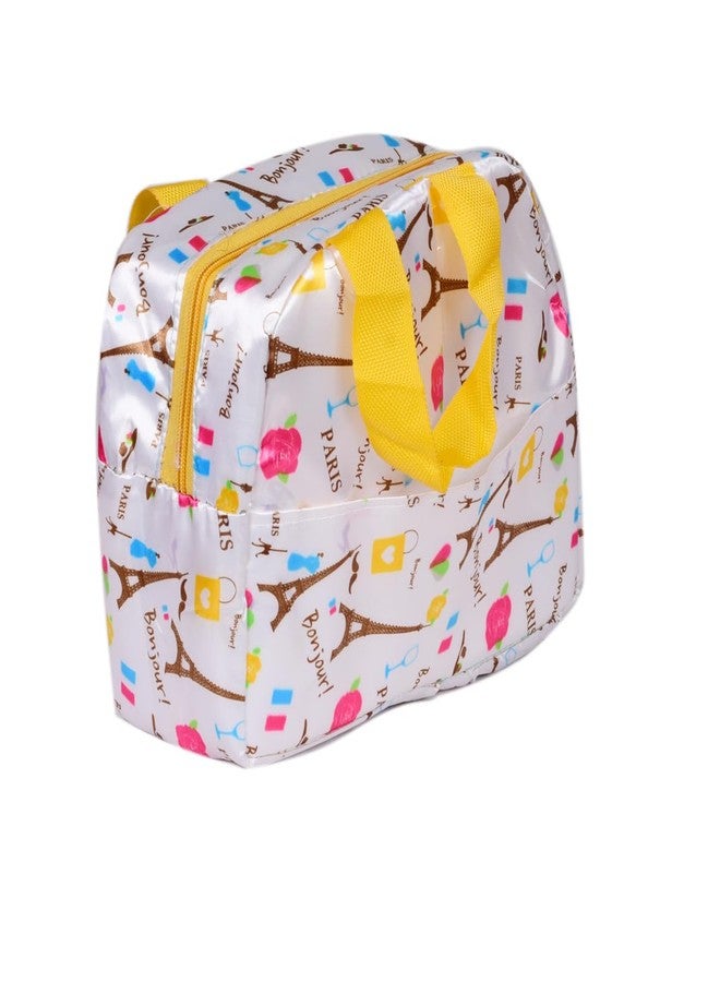 SuneshCreation Insulated Lunch Bags Small for Women Work,Student Kids to School,Thermal Cooler Tote Bag Picnic Organizer Storage Lunch Box(White) - Image 1