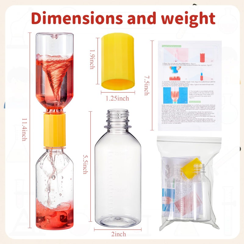 Arrowbash 2 Sets Tornado Makers, Plastic Cyclone Tube Vortex Connector, Tornadoes in a Bottle, Mini Hurricane Water Vortex Makers for Scientific Experiments Test Nature Gift - Image 2