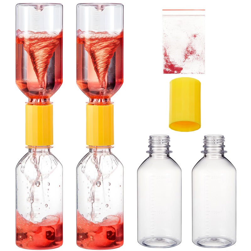 Arrowbash 2 Sets Tornado Makers, Plastic Cyclone Tube Vortex Connector, Tornadoes in a Bottle, Mini Hurricane Water Vortex Makers for Scientific Experiments Test Nature Gift - Image 1