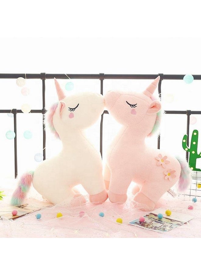 AVSHUB AVSHUB Unicorn Stuffed Animal Soft Unicorn Rabbit Fur Multicolor Plush Giant Stuffed Unicorn Safe for New Born Baby Boy and Girl, Soft Toy for Gifts for Girls (White, Size 50 cm)  - Image 2