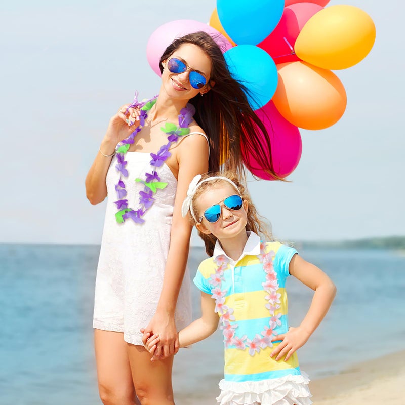 Small Hawaiian Garland Artificial Flower Necklace Tropical Party Accessories For Beach Weddings Birthdays 36PCS - Image 4