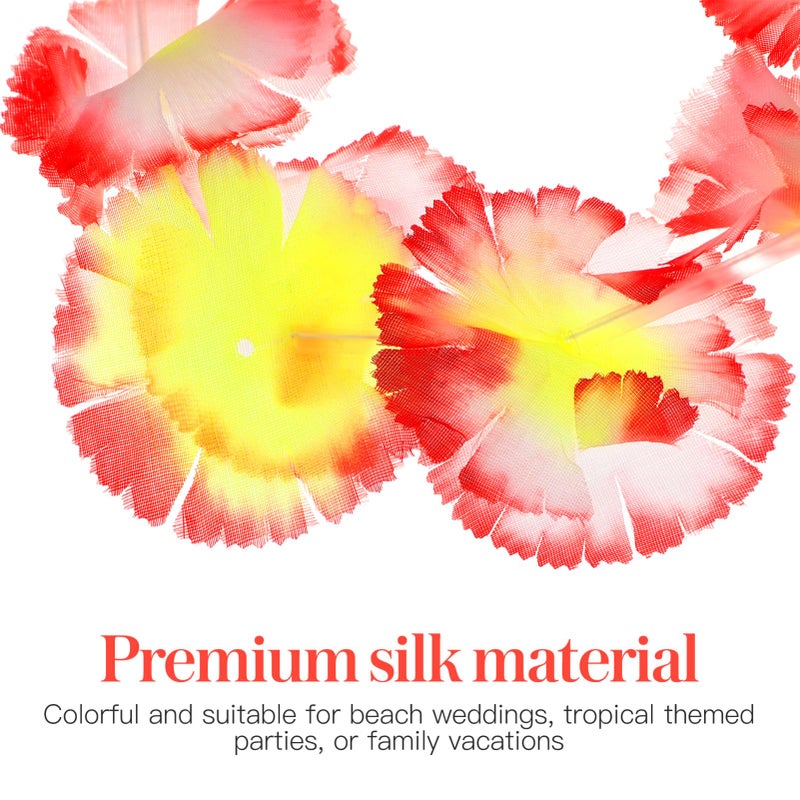 Small Hawaiian Garland Artificial Flower Necklace Tropical Party Accessories For Beach Weddings Birthdays 36PCS - Image 5