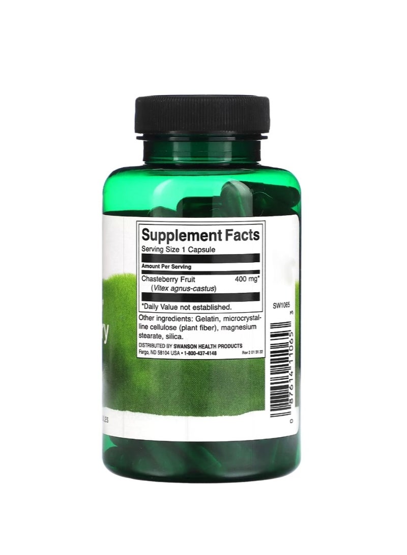 SWANSON Full Spectrum Chasteberry Fruit 400 mg 120 Vegan Capsules - Image 2