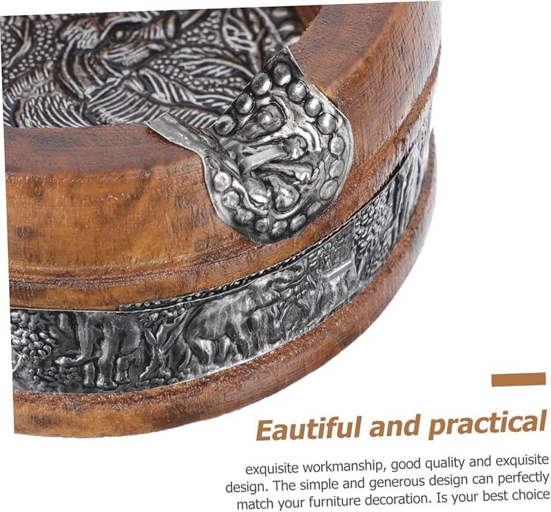 حامل رماد الفيل من خشب المانجو زخرفي حامل السخام المحمول زينة المكتب للبيت المكتب البار - Image 5