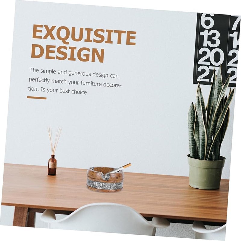 حامل رماد الفيل من خشب المانجو زخرفي حامل السخام المحمول زينة المكتب للبيت المكتب البار - Image 3