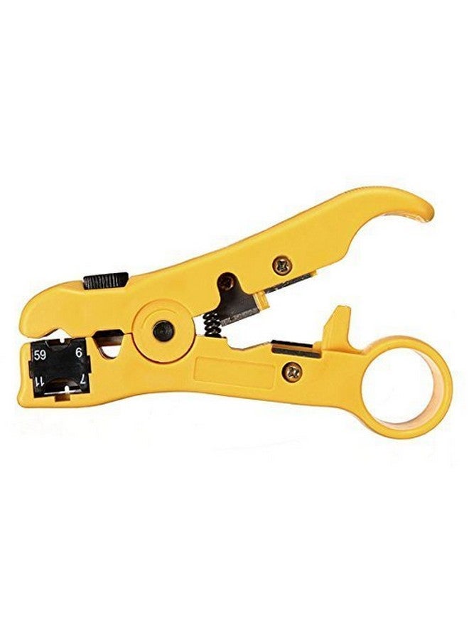 Electrobot Eb-cbw Rotary Coax Coaxial Cable Wire Cutter Stripping Tool Rg59 Rg6 Rg7 Rg11 Stripper, Yellow - Image 1